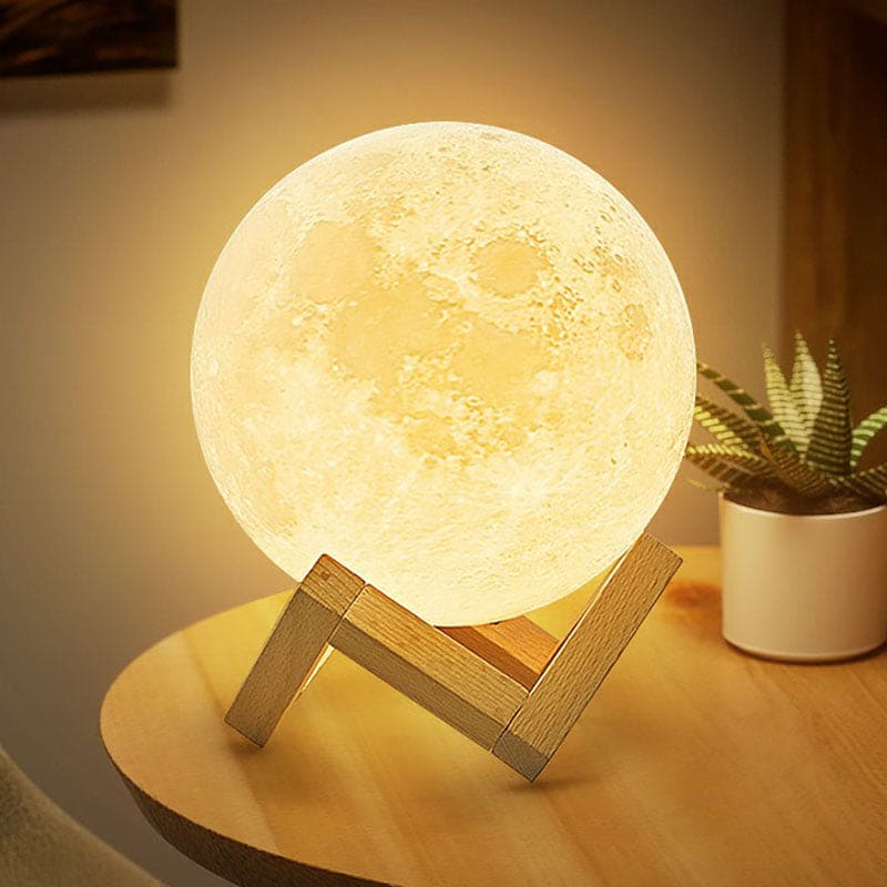 Moon Shaped LED Table Lamp with Dimmable Touch Control