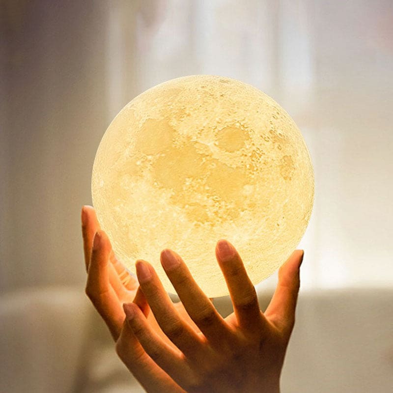 Moon Shaped LED Table Lamp with Dimmable Touch Control