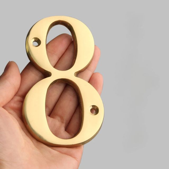 Solid Brass House Numbers - Classic Design, Easy Installation