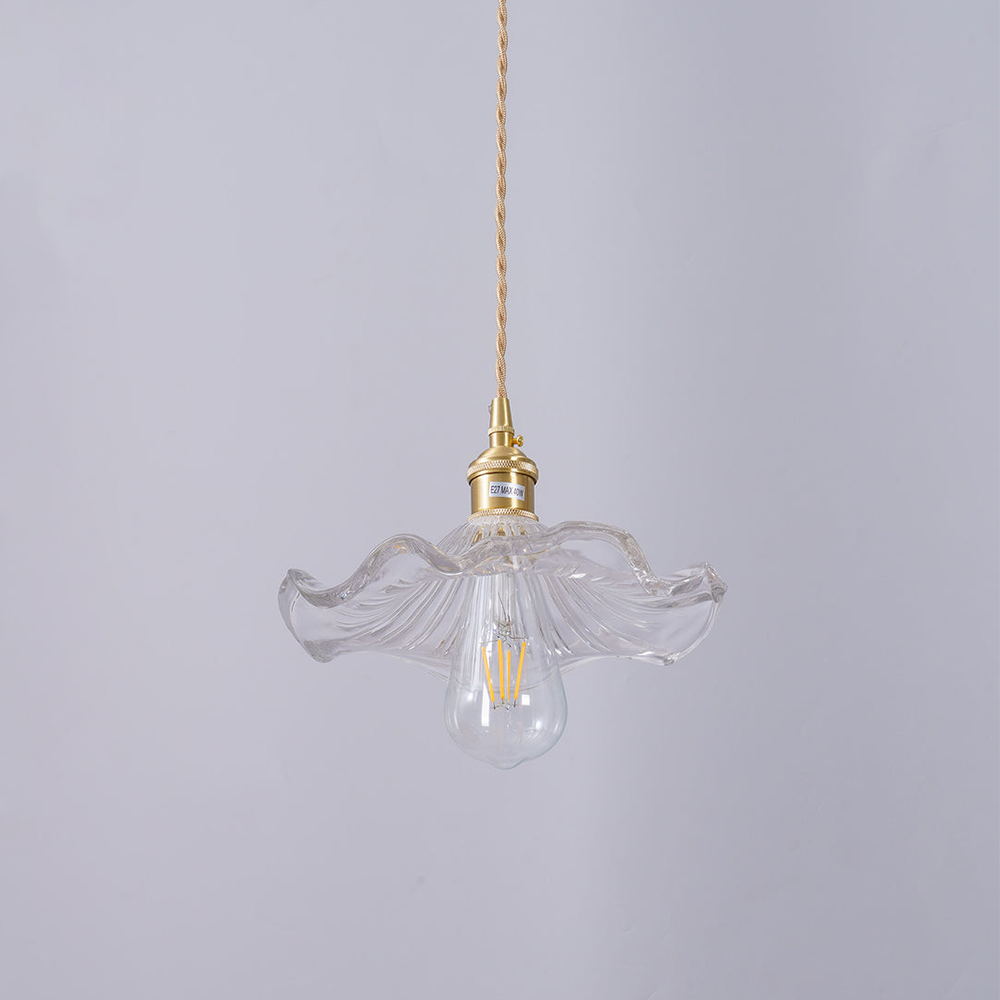 Glass Hibiscus Flower Pendant Light