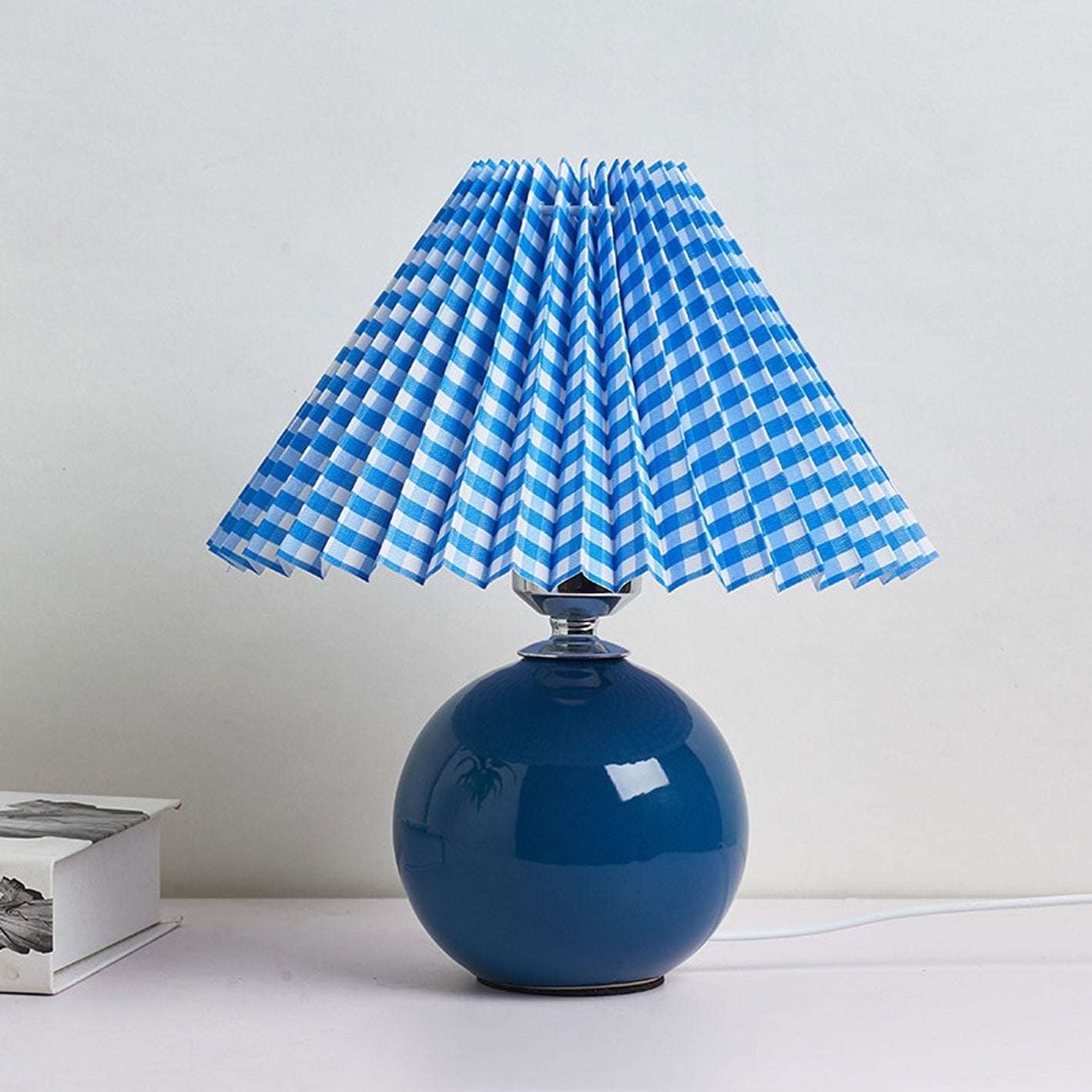 Ceramic Pleated Modern Table Lamp in Multiple Colors