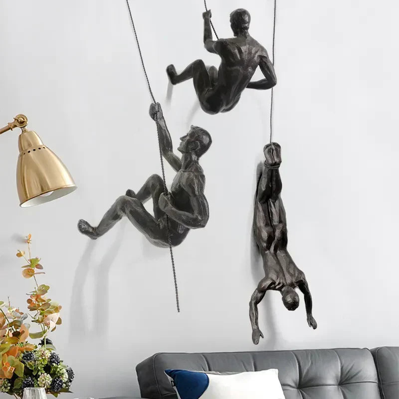 Decorative Climbing Wall Sculptures Set of 3