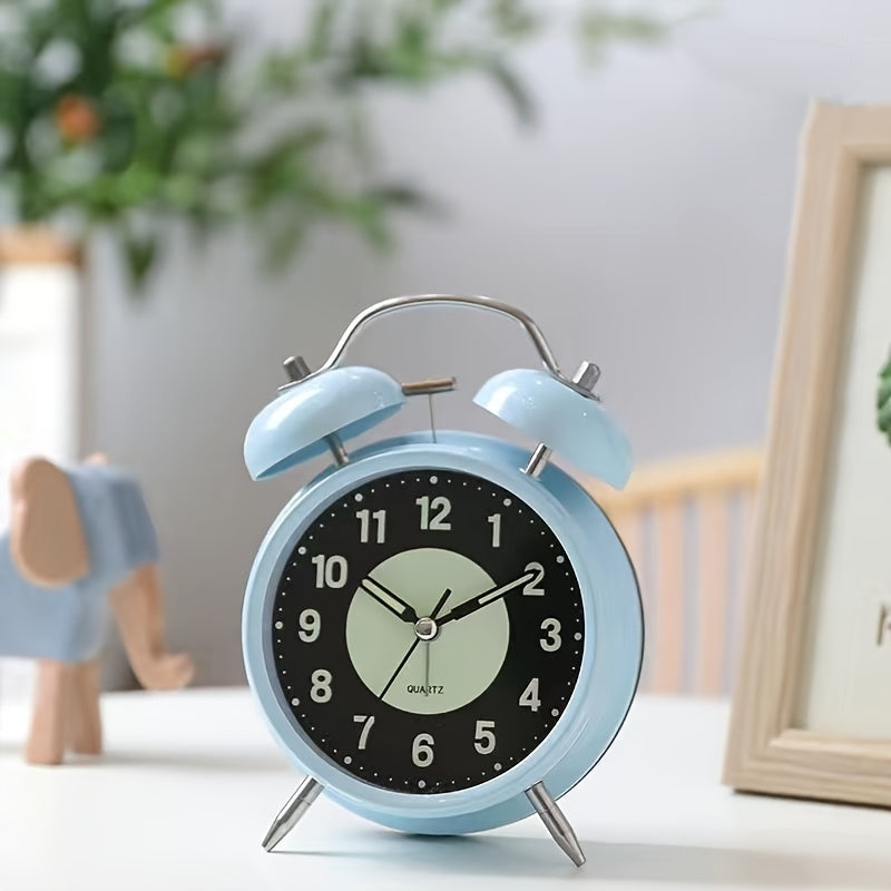 Sleek Metallic Alarm Clock with Soft Illumination