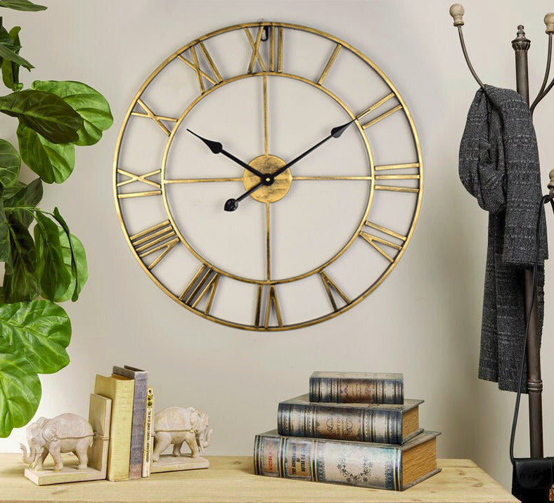 Large Vintage Metal Retro Wall Clock