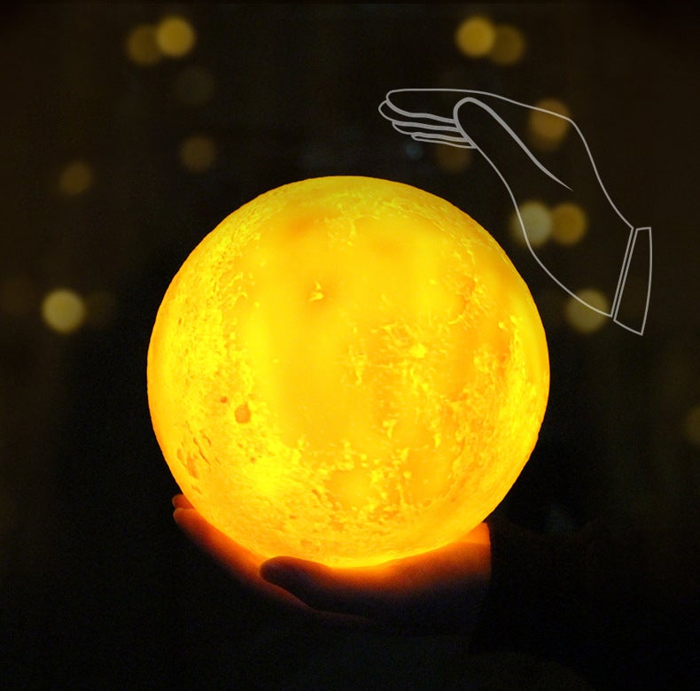 Rechargeable 3D Printed Moon LED Table Lamp