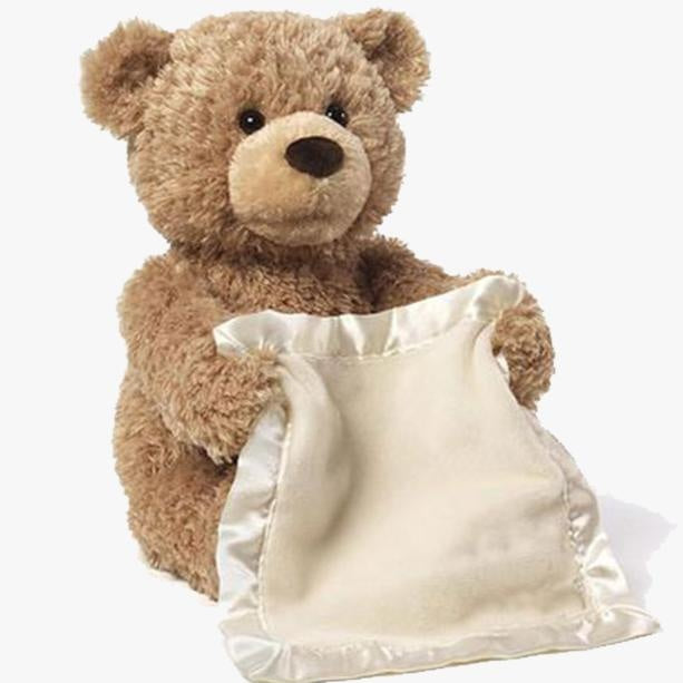 Interactive Peek-A-Boo Bear with Movable Arms and Blanket