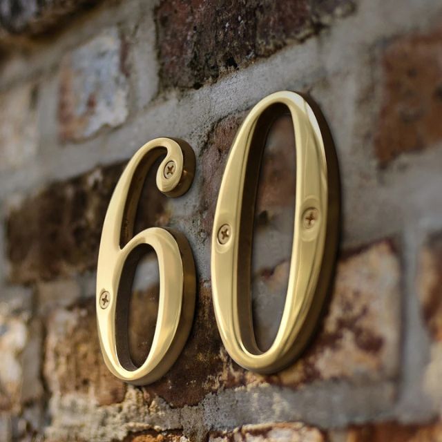 Solid Brass House Numbers - Classic Design, Easy Installation