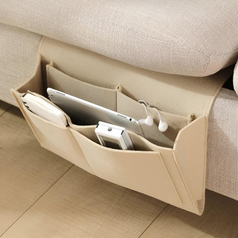 Felt Bedside Organizer with Pockets for Remotes and Phones