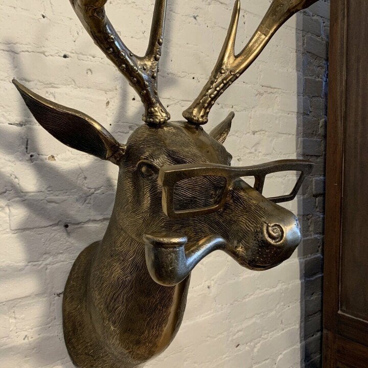 Animal Head Wall Decoration - Hand-Painted Deer, Fox, Rabbit, Mole, Bear