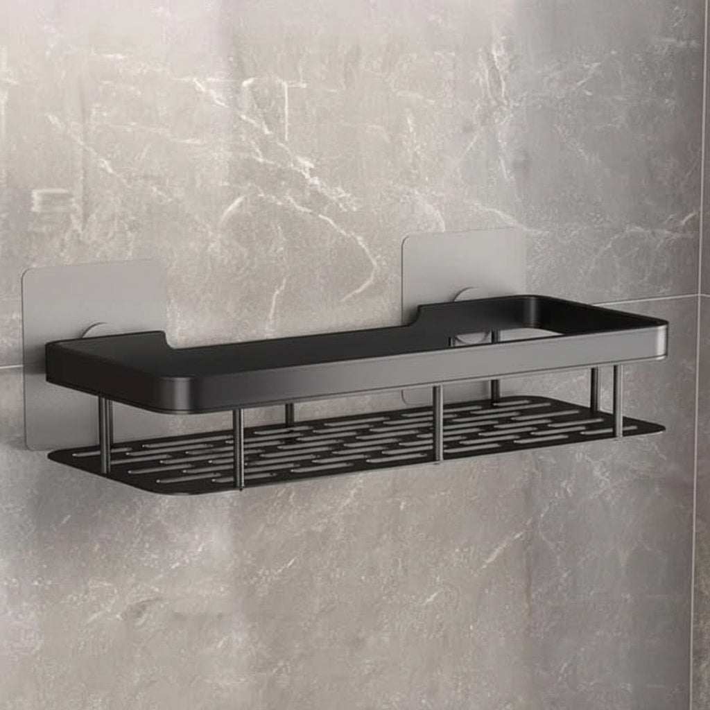 Drill-Free Adhesive Bathroom Shelf - Modern Storage Solution