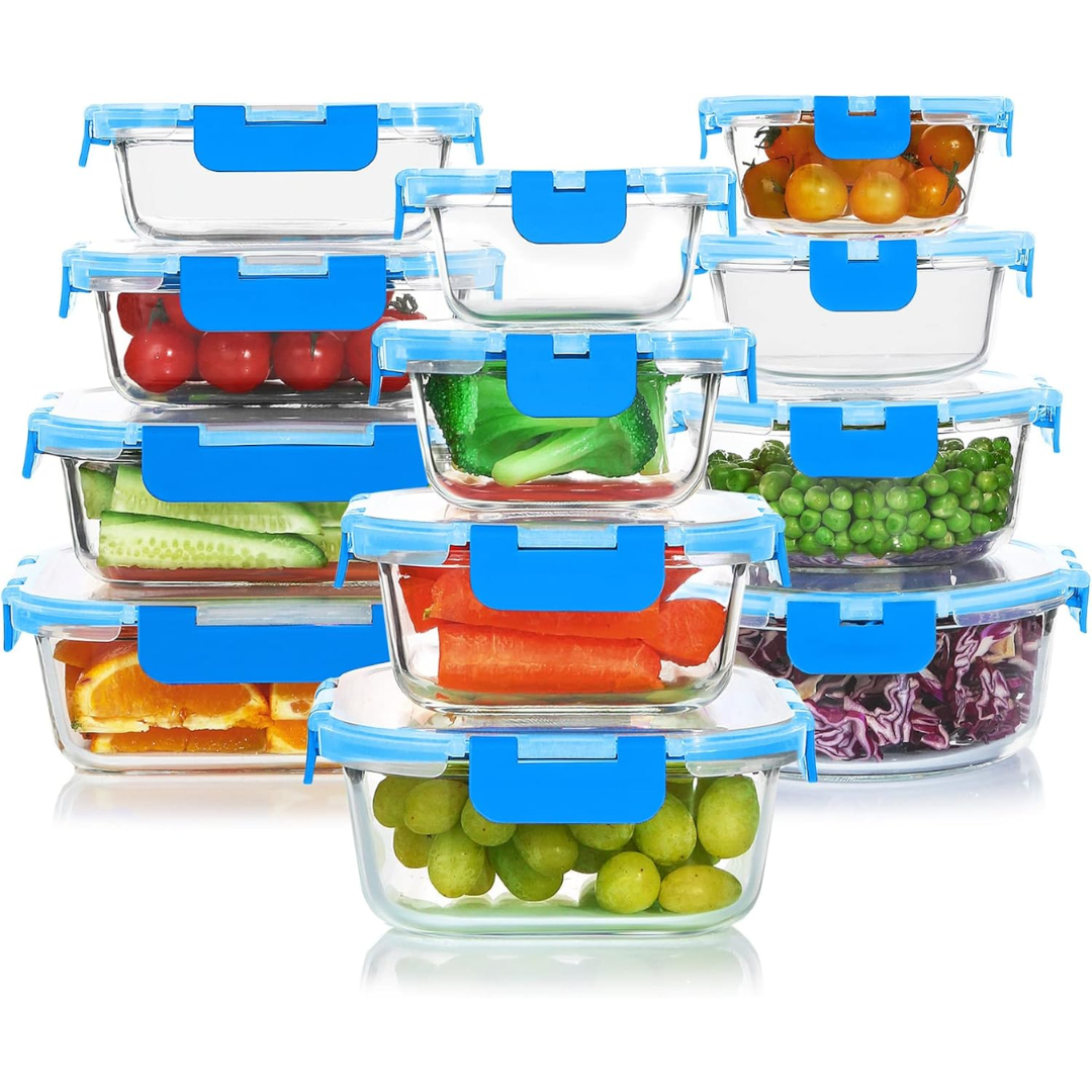 Airtight Glass Food Storage Containers Set