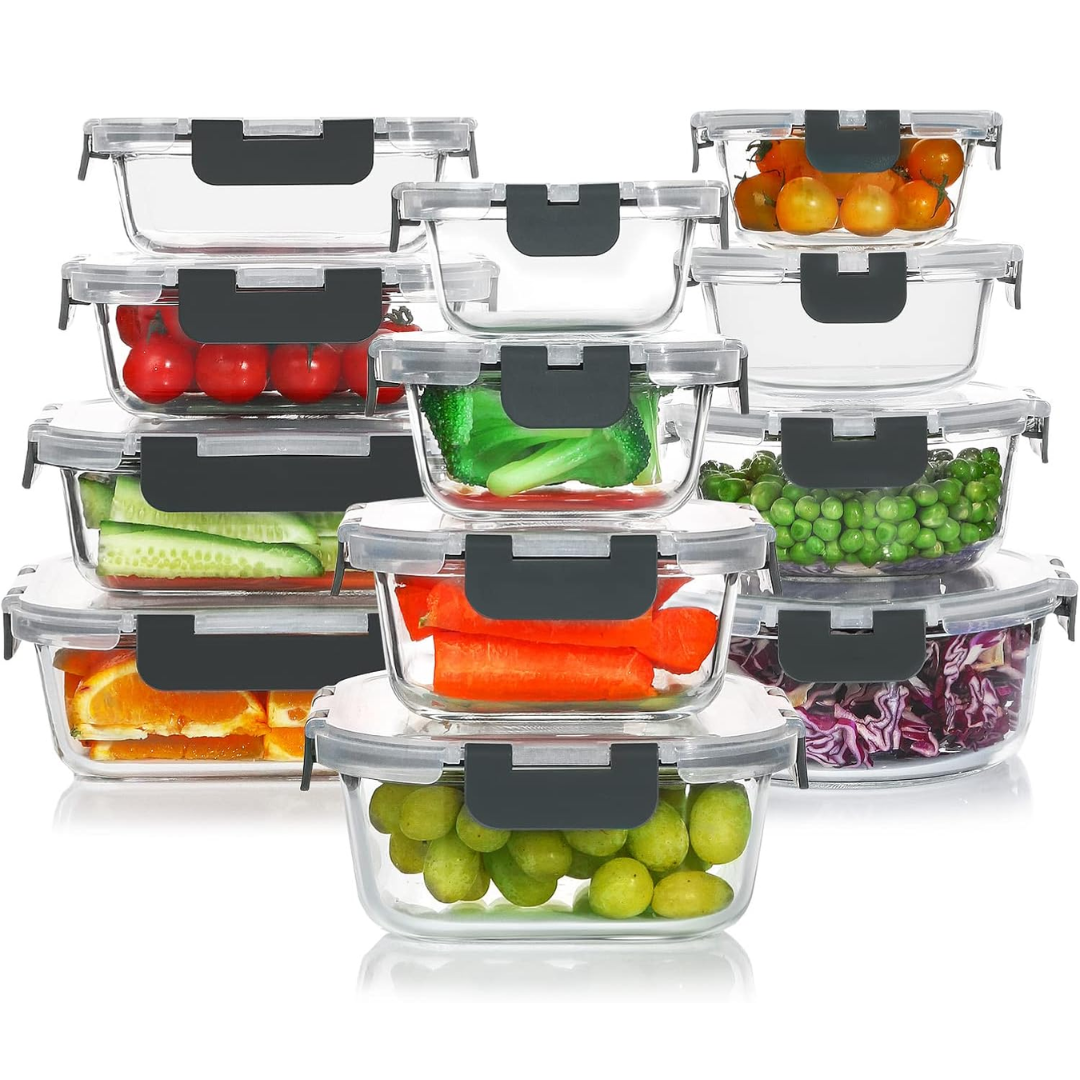 Airtight Glass Food Storage Containers Set
