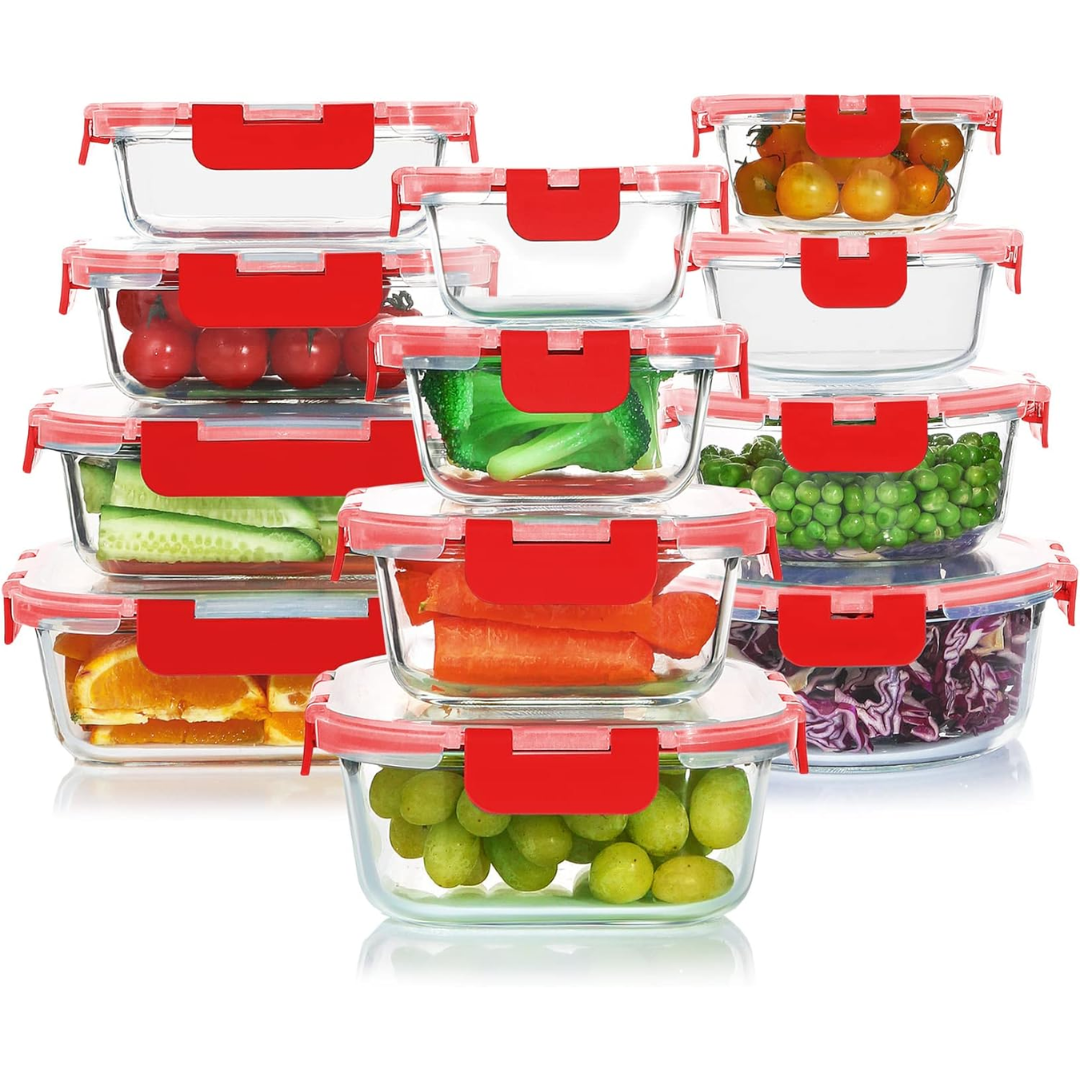 Airtight Glass Food Storage Containers Set
