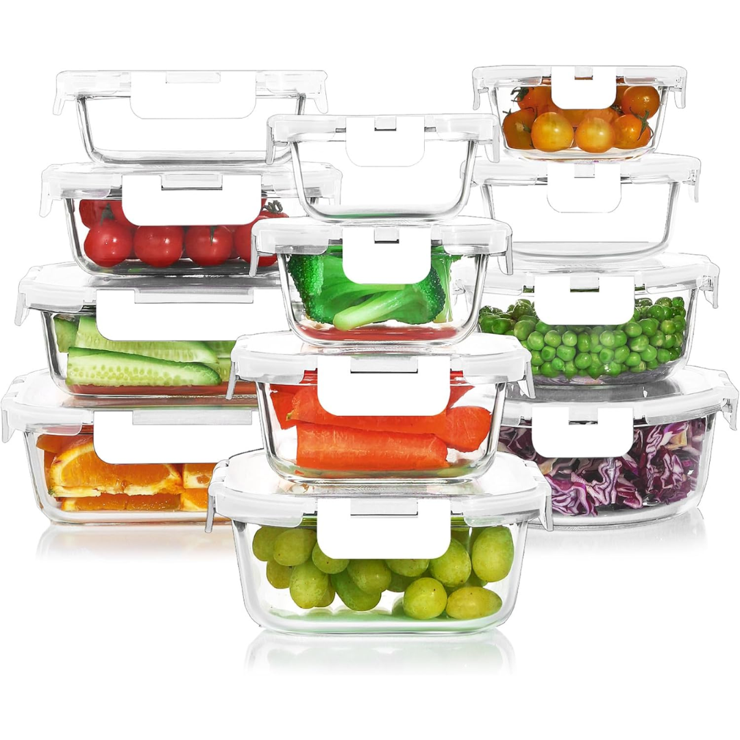 Airtight Glass Food Storage Containers Set