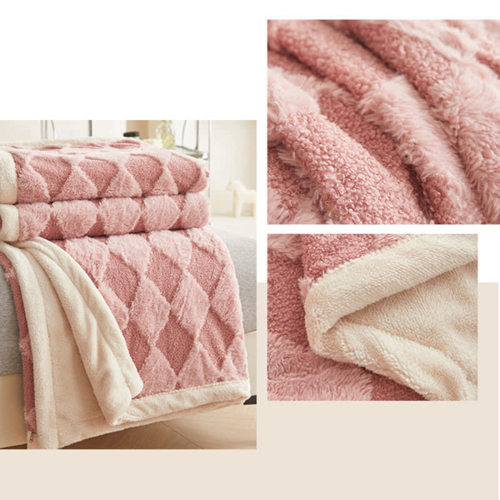 Soft Microfiber Diamond Pattern Comfort Blanket