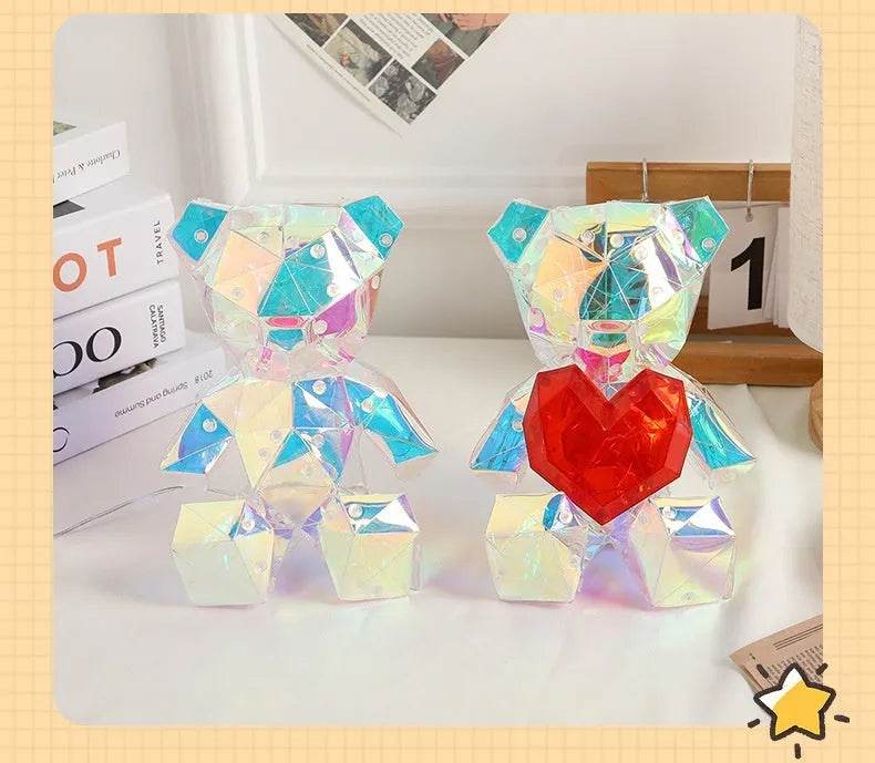 Colorful Cartoon Bear Night Light - Rechargeable Birthday and Valentine's Day Gift