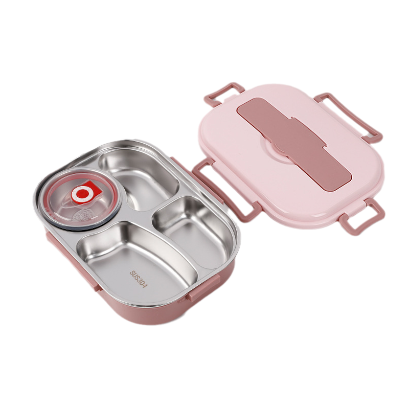 Stainless Steel Insulated Bento Lunch Box with Soup Bowl and Compartments