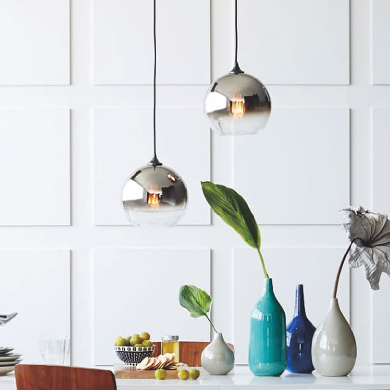 Spherical Pendant Light with Adjustable Height