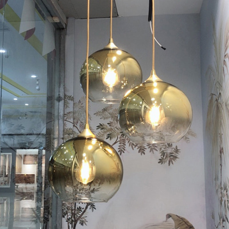 Spherical Pendant Light with Adjustable Height