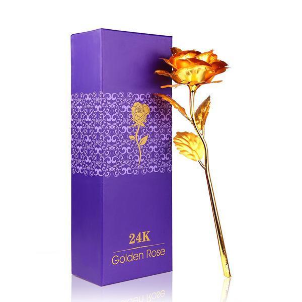 24K Gold-Plated Rose with Gift Box and Certificate of Authenticity