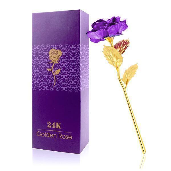 24K Gold-Plated Rose with Gift Box and Certificate of Authenticity