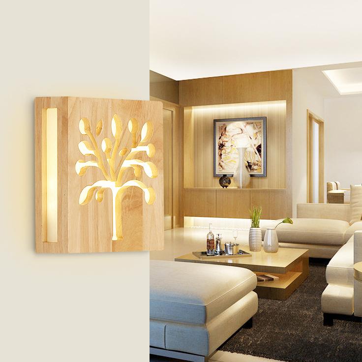 Wooden LED Wall Lamp - Eco-Friendly Natural Design