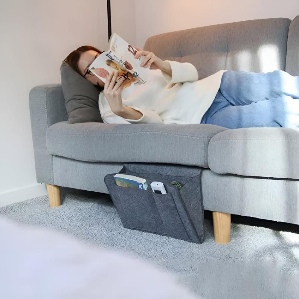 Felt Bedside Organizer with Pockets for Remotes and Phones
