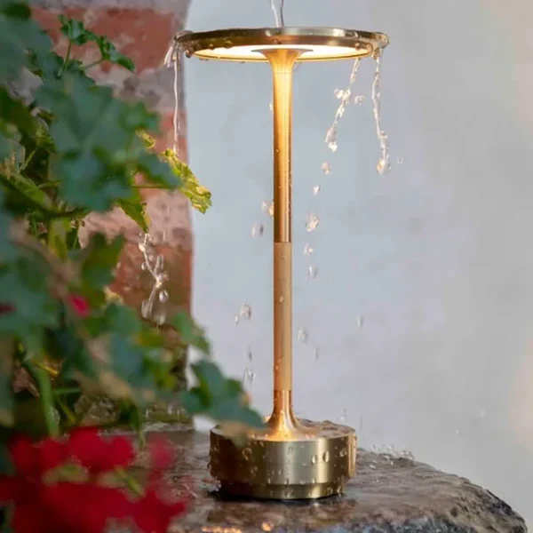 Cordless Touch Sensor Table Lamp with Adjustable Stem and Waterproof Design