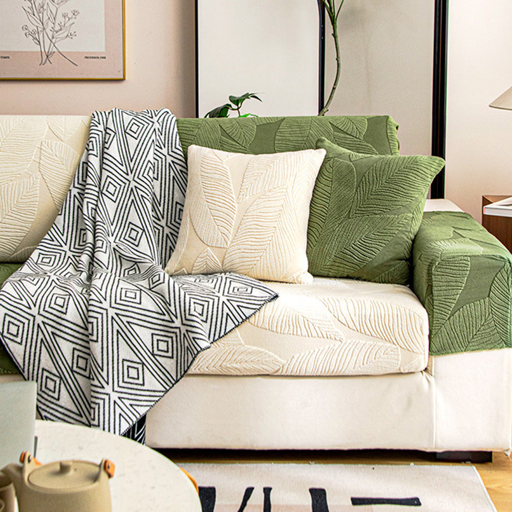 Waterproof Banana Leaf Jacquard Sofa Cover