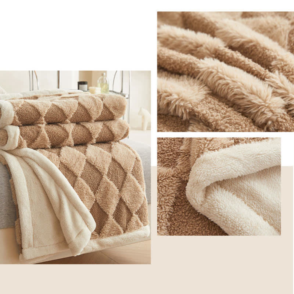Soft Microfiber Diamond Pattern Comfort Blanket