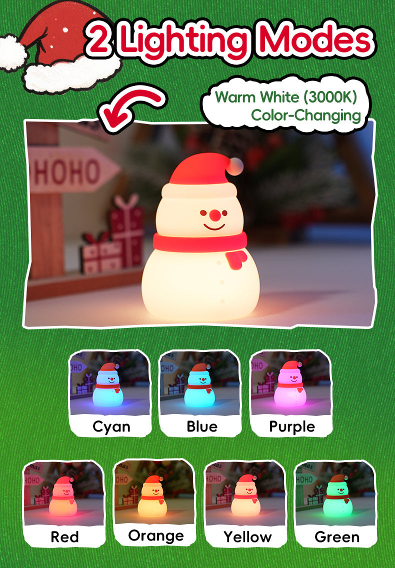 Snowman LED Night Light - Festive Holiday Decor