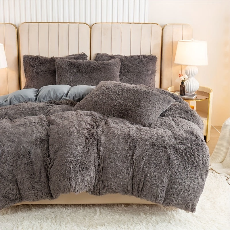 Ultra Soft Plush Duvet Cover Set with Zipper Closure