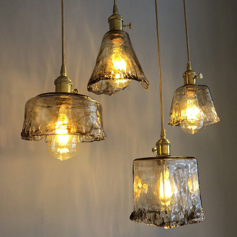 Black Oval Crystal Ceiling Light with Industrial Style