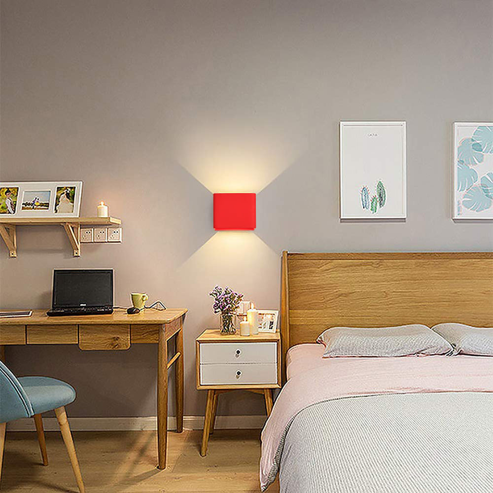 Modern Square Wall Light in Black, White, or Green