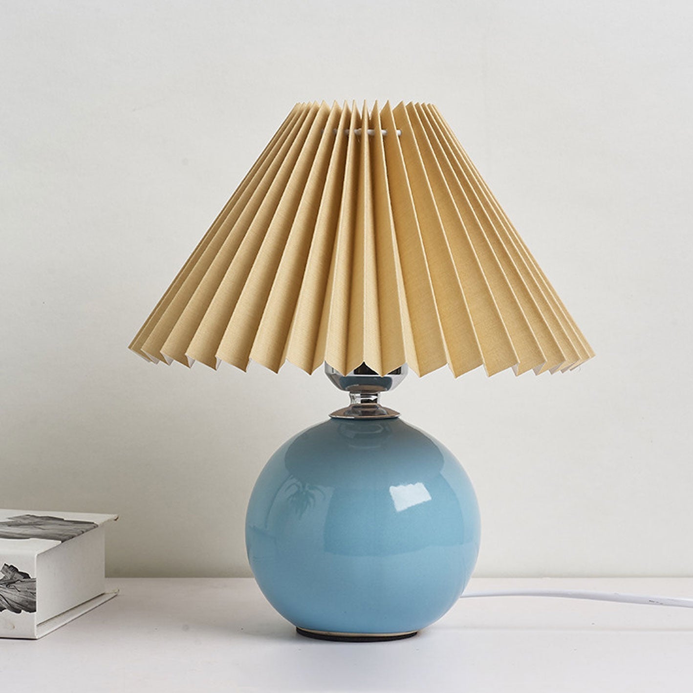 Ceramic Pleated Modern Table Lamp in Multiple Colors