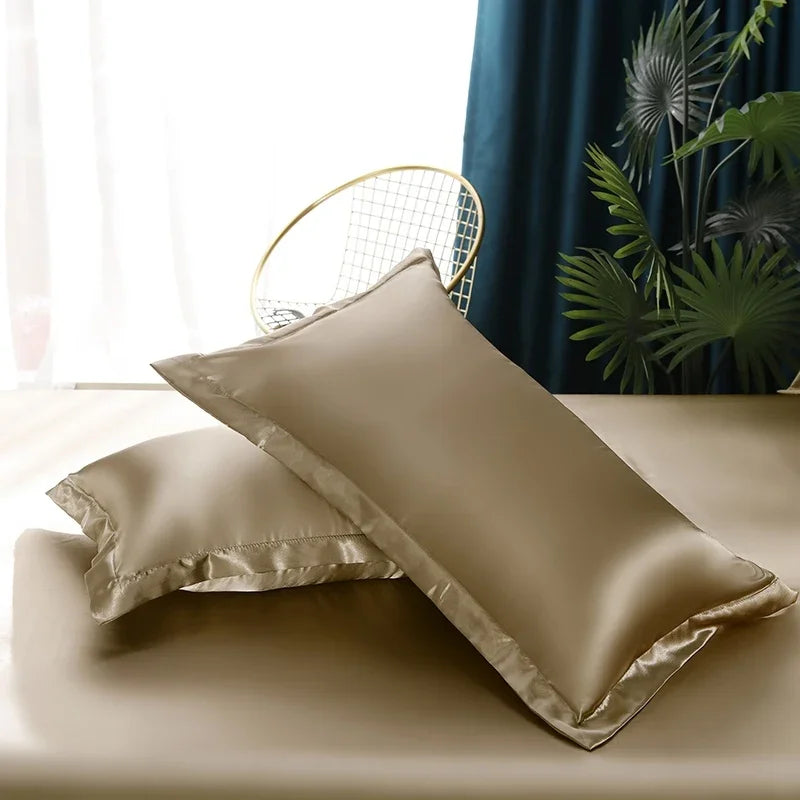 Luxury Silk Satin Bedding Set with Duvet Cover and Pillowcases