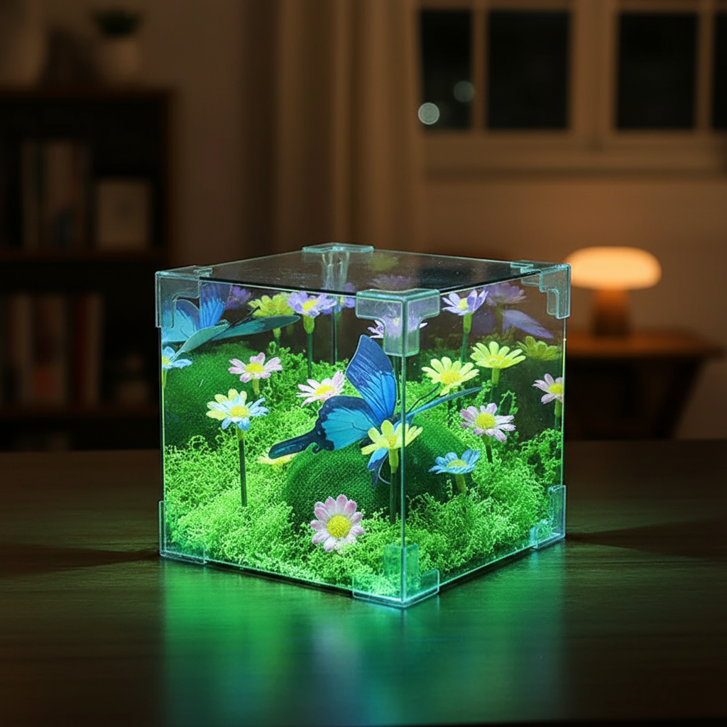 LED Butterfly Cube Night Light Decor