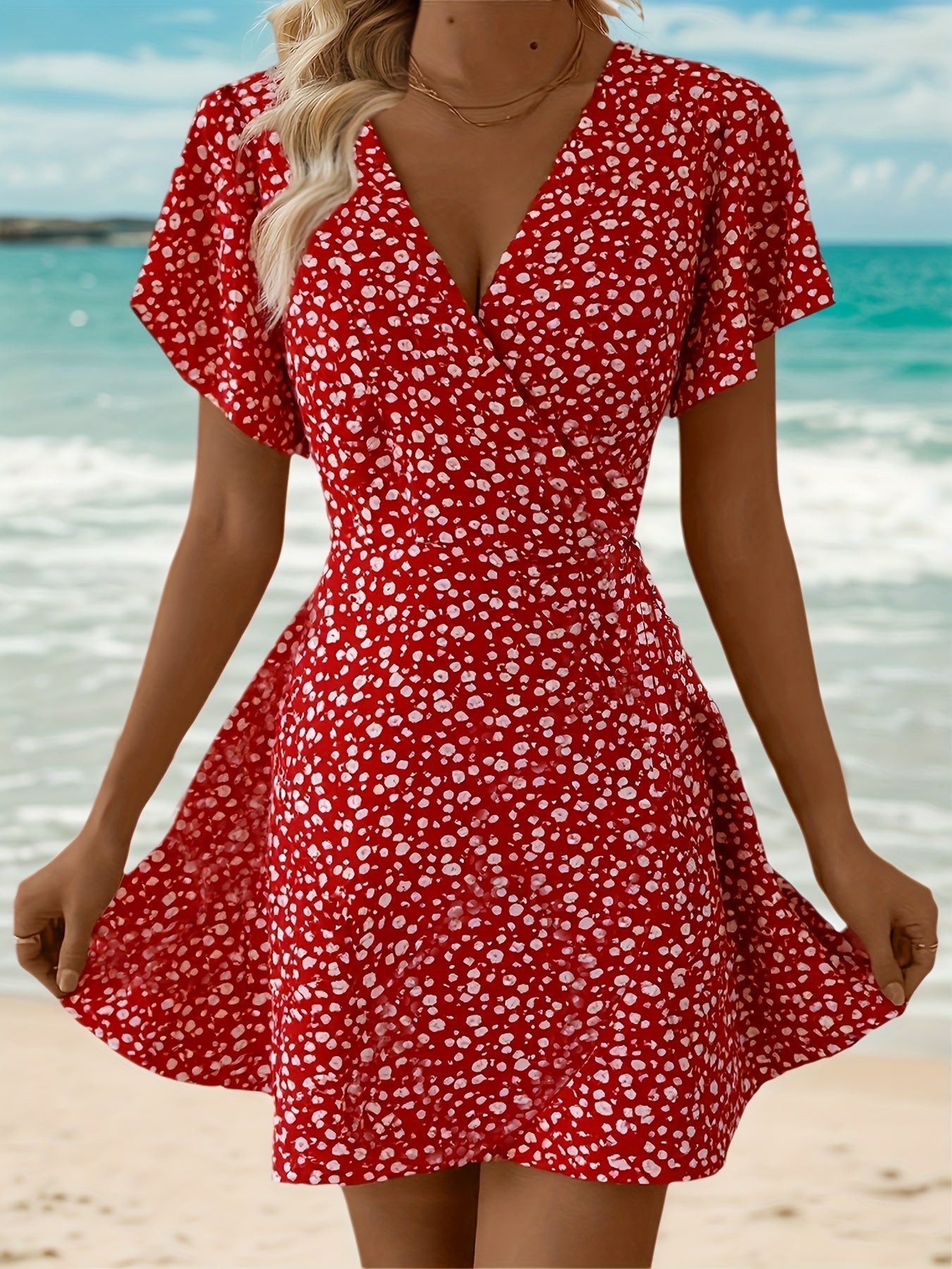 Floral Wrap Summer Dress for Women