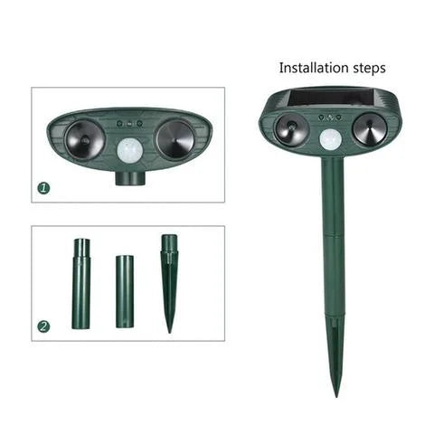 Solar Ultrasonic Animal Repeller with Motion Sensor for Outdoor Pest Control