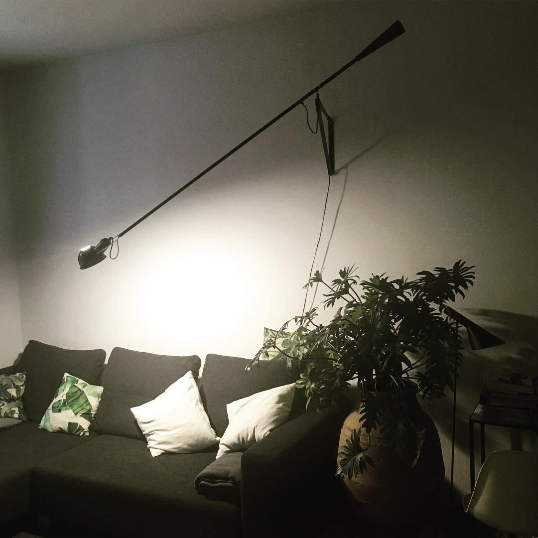 Adjustable Industrial Wall Lamp with Metal Shade