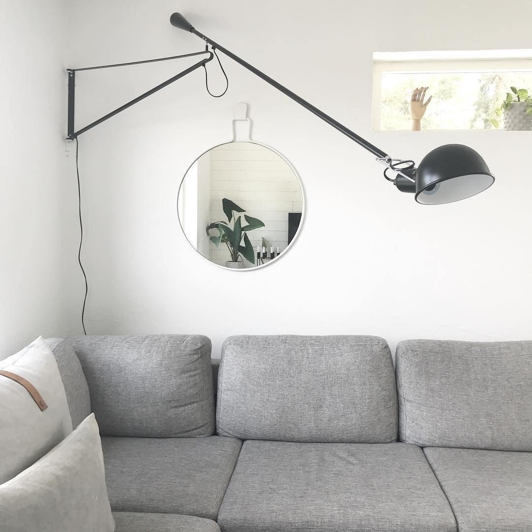 Adjustable Industrial Wall Lamp with Metal Shade