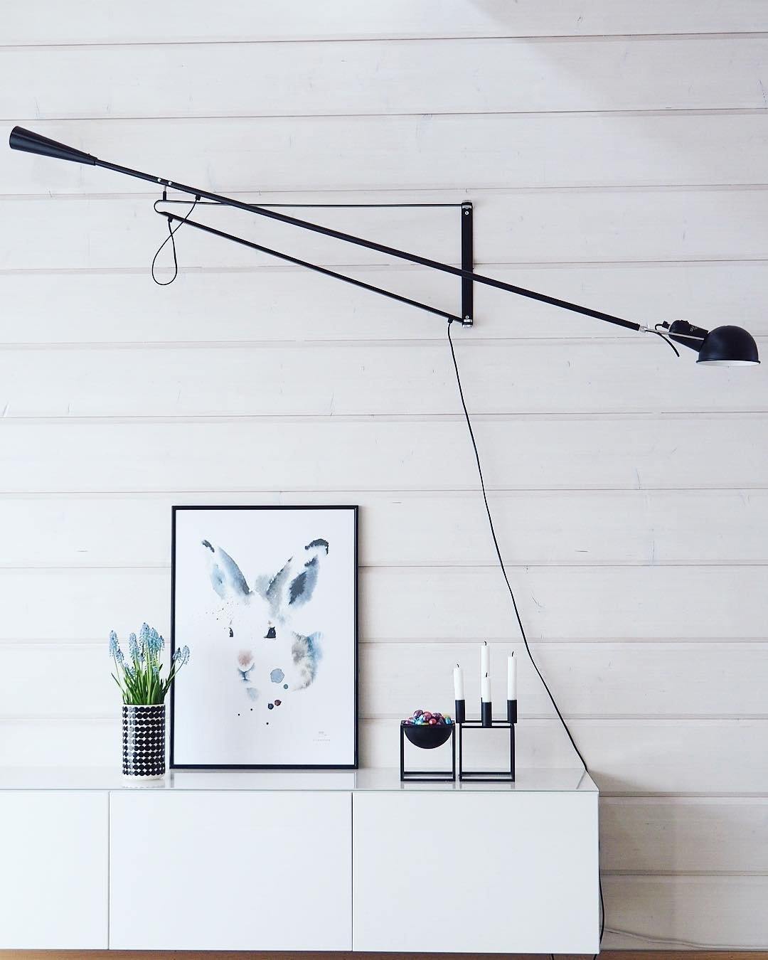 Adjustable Industrial Wall Lamp with Metal Shade