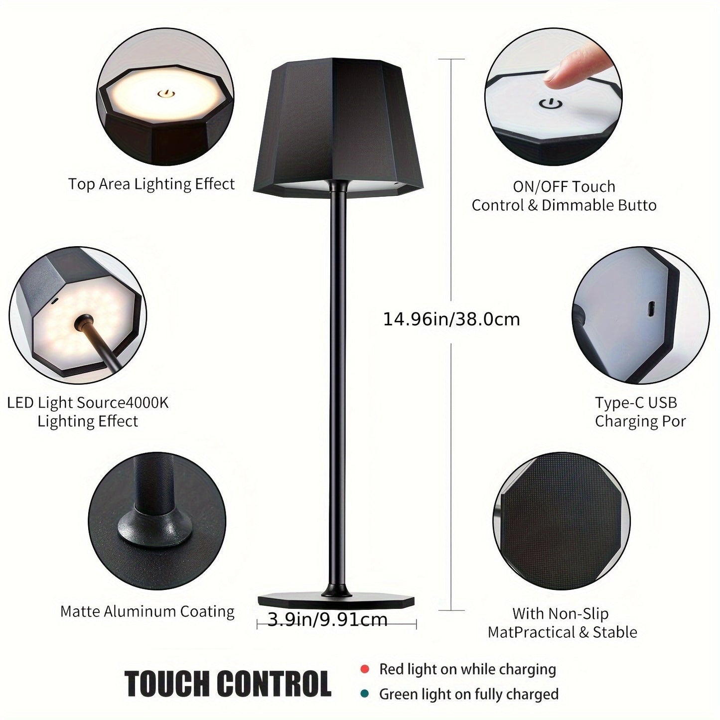 Cordless Battery-Powered Table Lamp Set - Soft Ambient Lighting