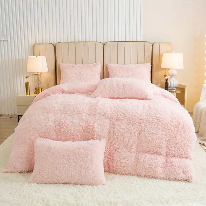 Ultra Soft Plush Duvet Cover Set with Zipper Closure