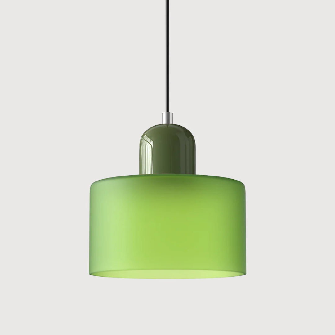 Retro Glass Shade Hanging Lamp with Adjustable Cable