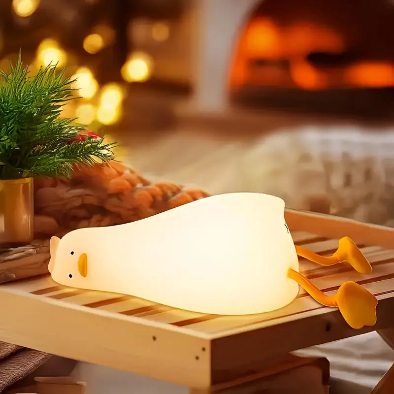 Duck-Shaped Silicone Night Lamp with Adjustable LED Light