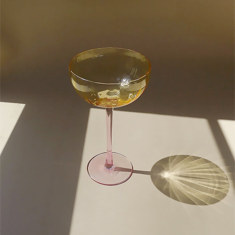 Colored Pumpkin-Shaped Crystal Champagne Glasses
