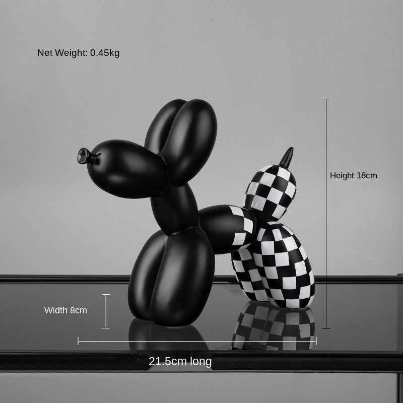Black and White Balloon Dog Figurine