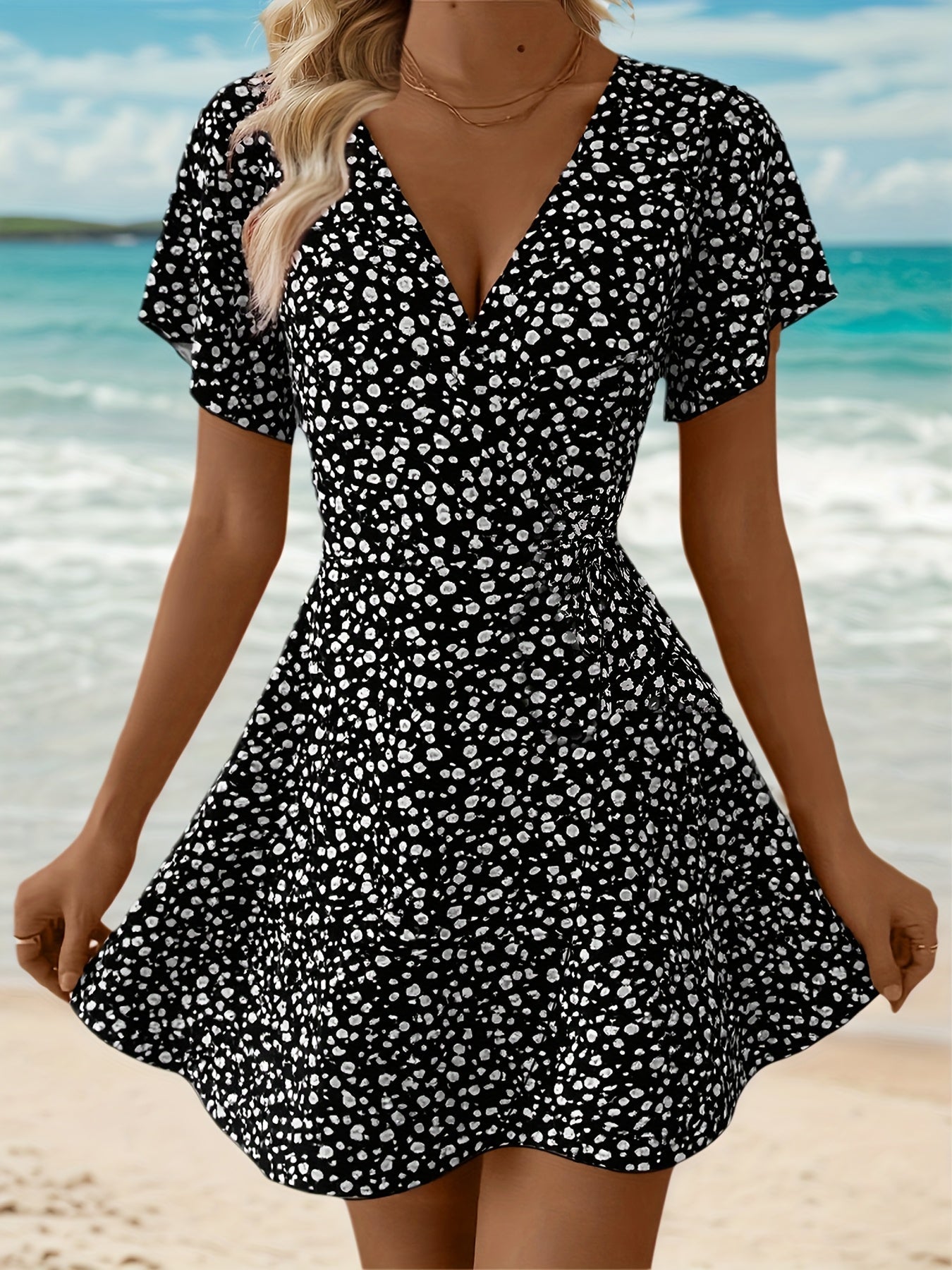 Floral Wrap Summer Dress for Women
