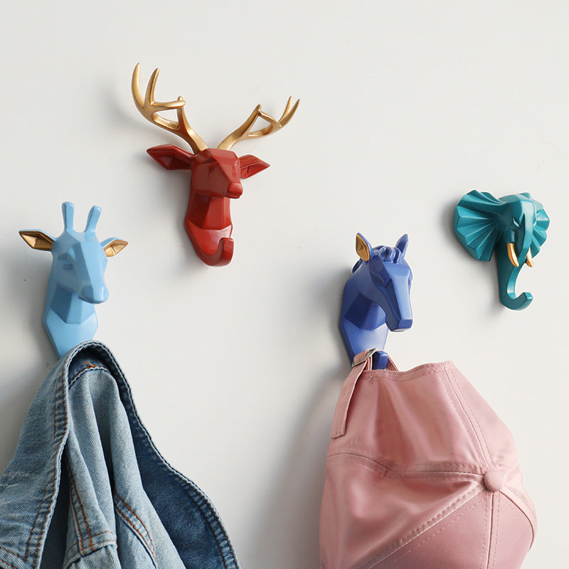 Animal Head Wall Hooks in Eco-Friendly Resin
